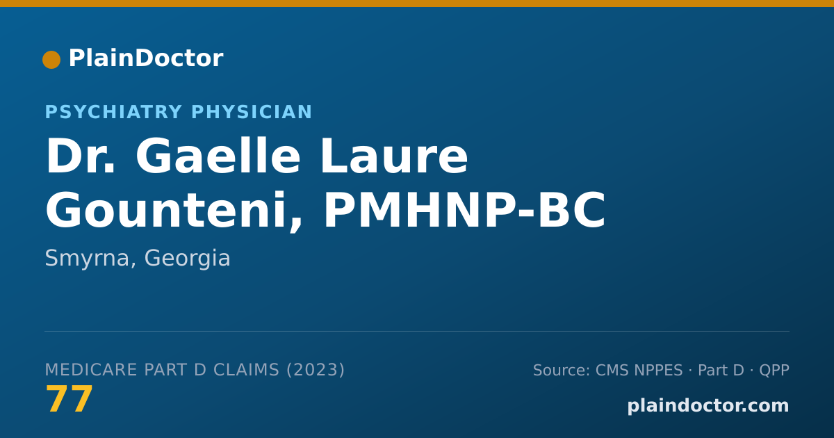 Shareable card for Gaelle Laure Gounteni, PMHNP-BC - Psychiatry Physician, Smyrna, GA