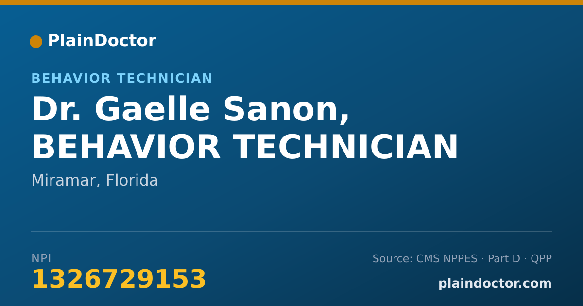 Shareable card for Gaelle Sanon, BEHAVIOR TECHNICIAN - Behavior Technician, Miramar, FL