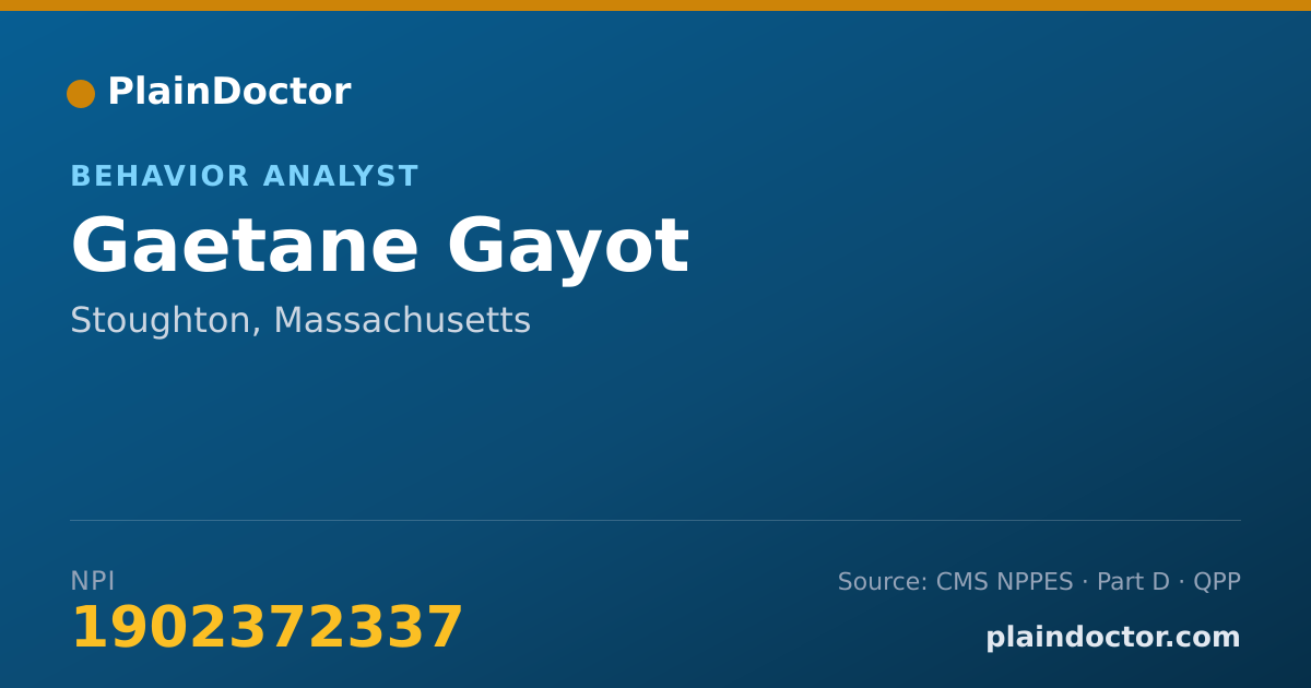 Shareable card for Gaetane Gayot - Behavior Analyst, Stoughton, MA
