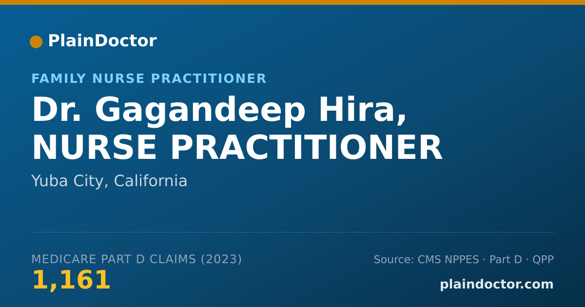 Shareable card for Gagandeep Hira, NURSE PRACTITIONER - Family Nurse Practitioner, Yuba City, CA