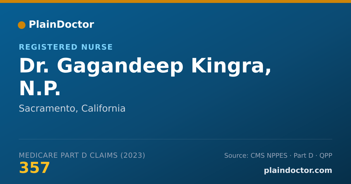 Shareable card for Gagandeep Kingra, N.P. - Registered Nurse, Sacramento, CA