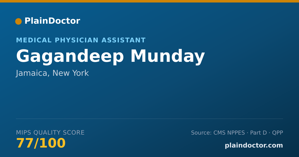 Shareable card for Gagandeep Munday - Medical Physician Assistant, Jamaica, NY