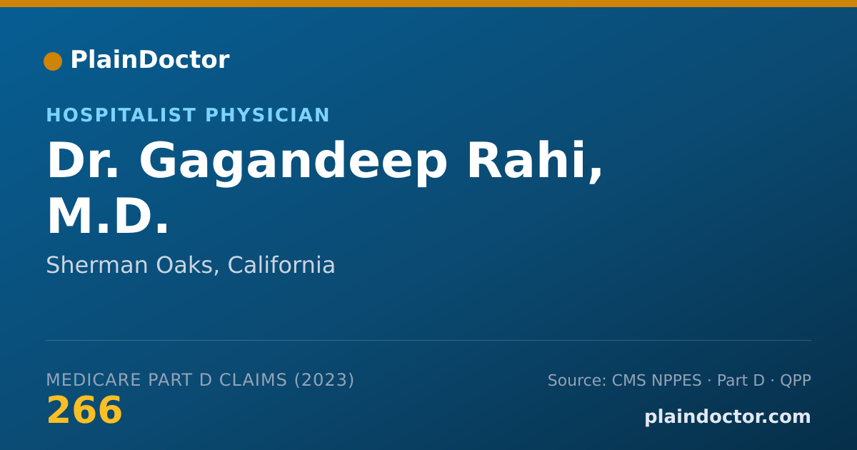 Shareable card for Gagandeep Rahi, M.D. - Hospitalist Physician, Sherman Oaks, CA
