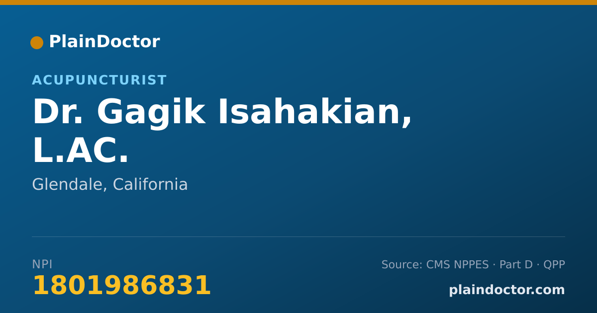 Shareable card for Gagik Isahakian, L.AC. - Acupuncturist, Glendale, CA