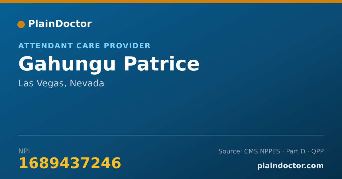 Shareable card for Gahungu Patrice - Attendant Care Provider, Las Vegas, NV