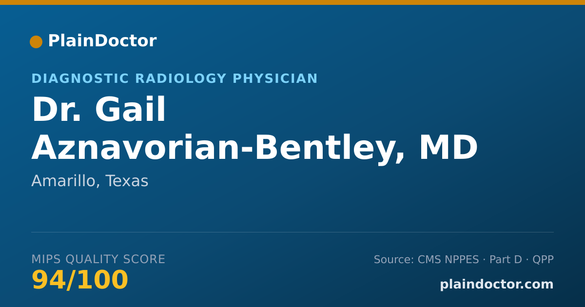 Shareable card for Gail Aznavorian-Bentley, MD - Diagnostic Radiology Physician, Amarillo, TX