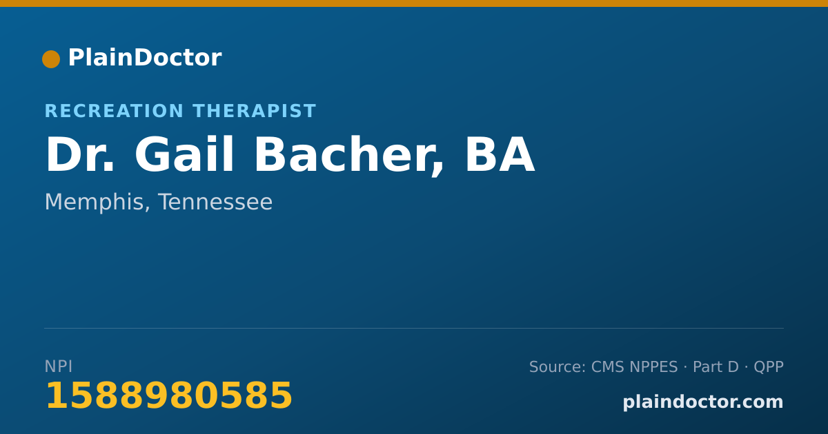 Shareable card for Gail Bacher, BA - Recreation Therapist, Memphis, TN
