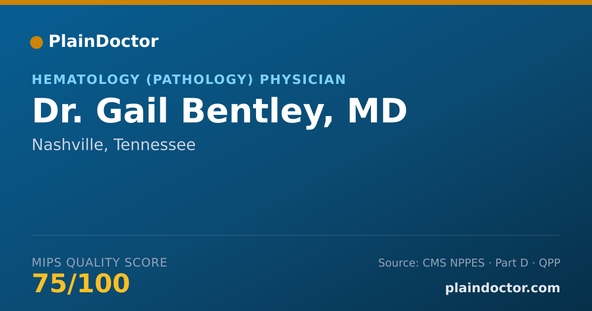 Shareable card for Gail Bentley, MD - Hematology (Pathology) Physician, Nashville, TN