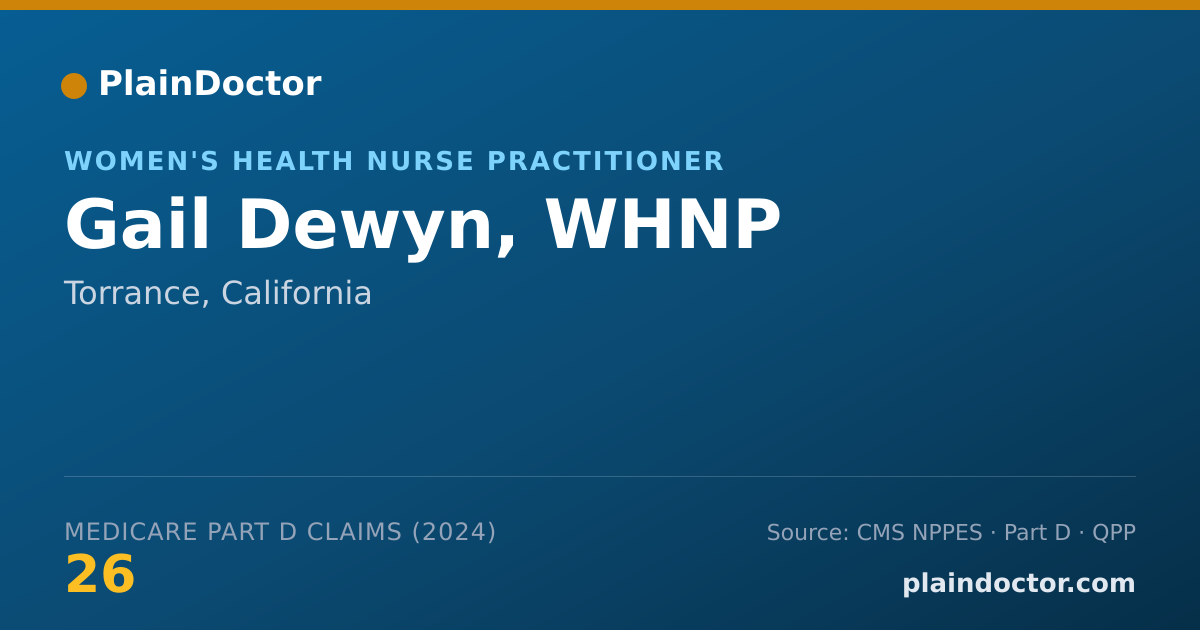 Shareable card for Gail Dewyn, WHNP - Women's Health Nurse Practitioner, Torrance, CA
