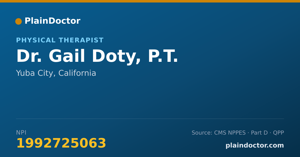 Shareable card for Gail Doty, P.T. - Physical Therapist, Yuba City, CA