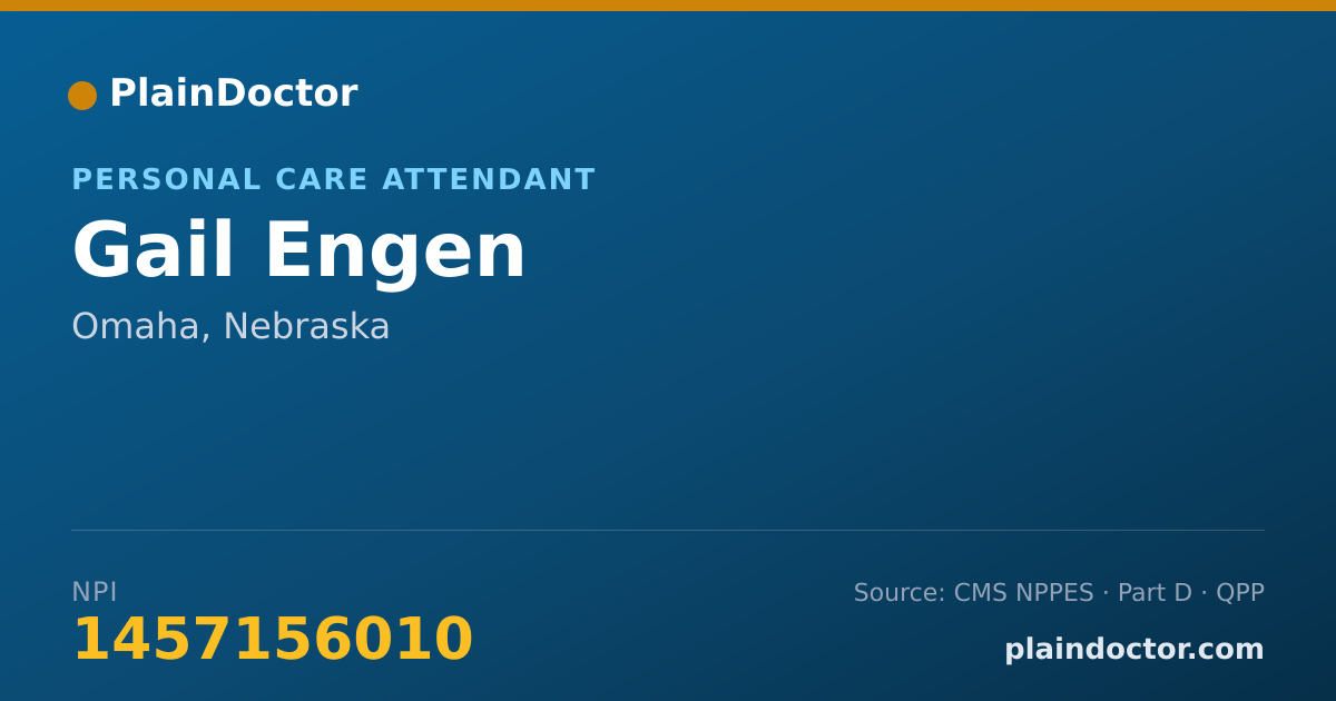 Shareable card for Gail Engen - Personal Care Attendant, Omaha, NE