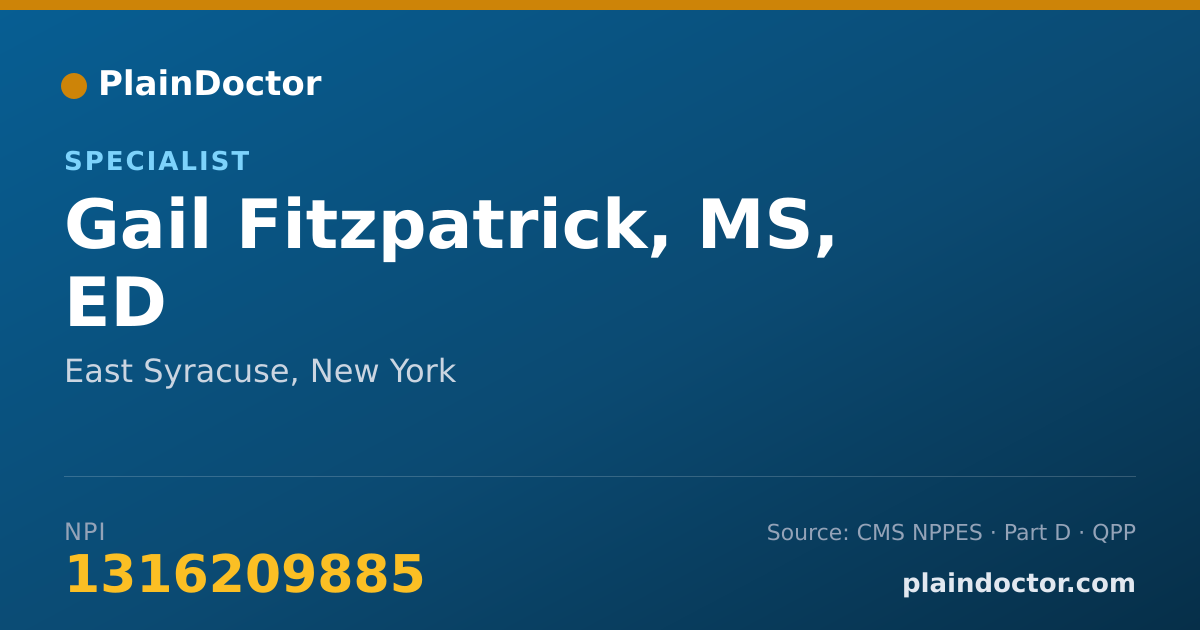 Shareable card for Gail Fitzpatrick, MS, ED - Specialist, East Syracuse, NY