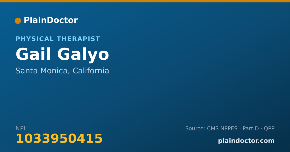 Shareable card for Gail Galyo - Physical Therapist, Santa Monica, CA