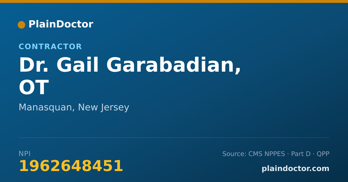 Shareable card for Gail Garabadian, OT - Contractor, Manasquan, NJ