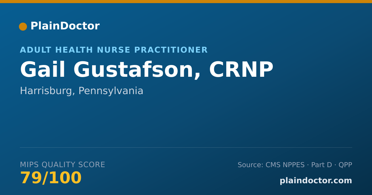Shareable card for Gail Gustafson, CRNP - Registered Nurse, Harrisburg, PA