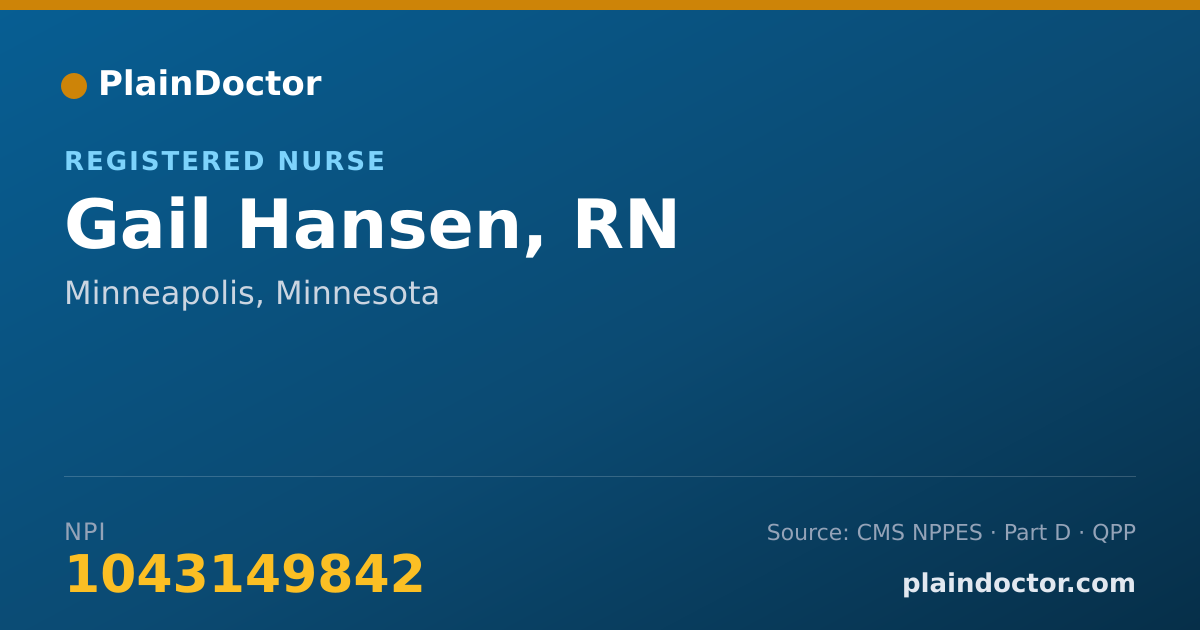 Shareable card for Gail Hansen, RN - Registered Nurse, Minneapolis, MN