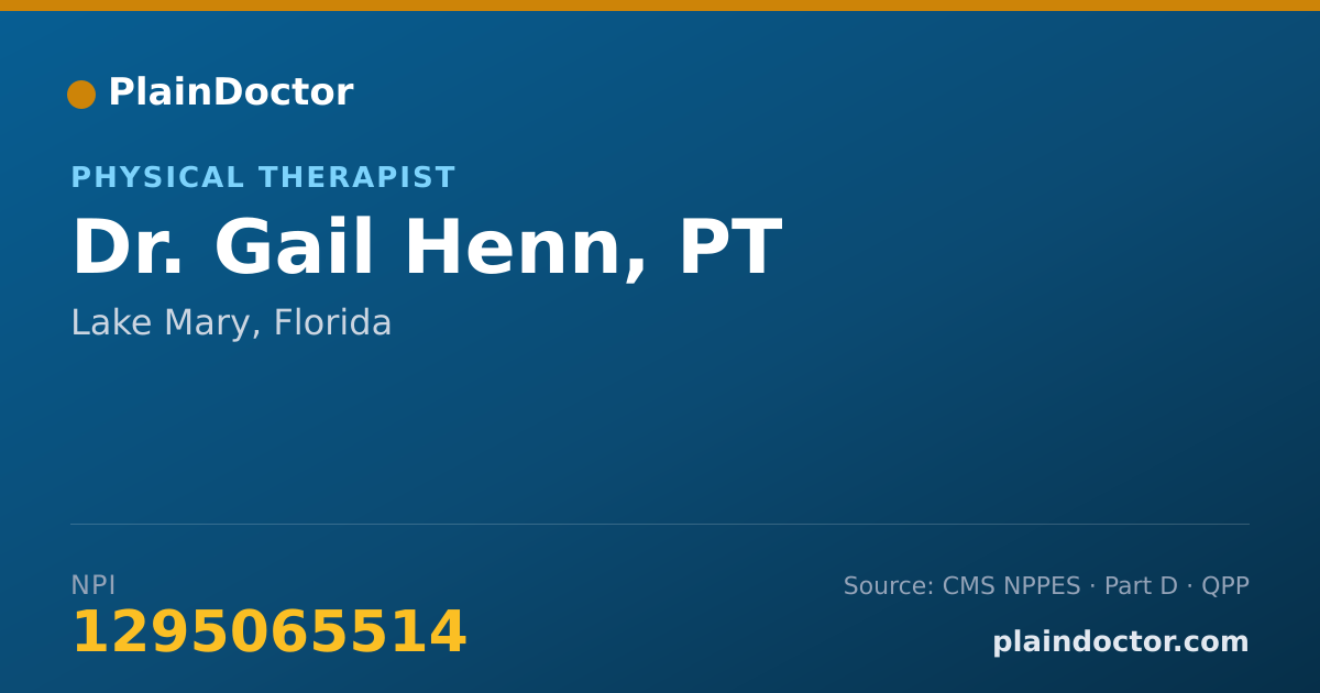 Shareable card for Gail Henn, PT - Physical Therapist, Lake Mary, FL
