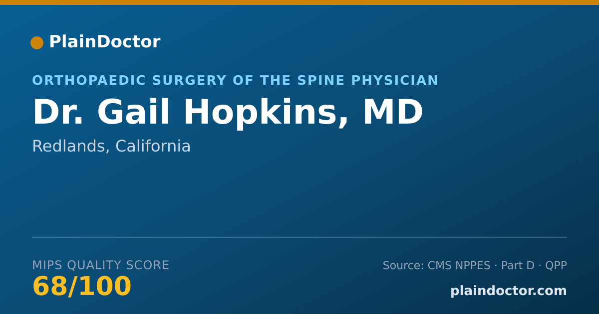 Shareable card for Gail Hopkins, MD - Orthopaedic Surgery of the Spine Physician, Redlands, CA