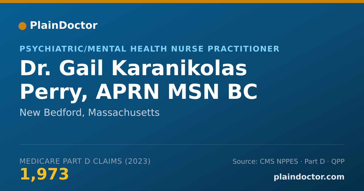 Shareable card for Gail Karanikolas Perry, APRN MSN BC - Psychiatric/Mental Health Nurse Practitioner, New Bedford, MA