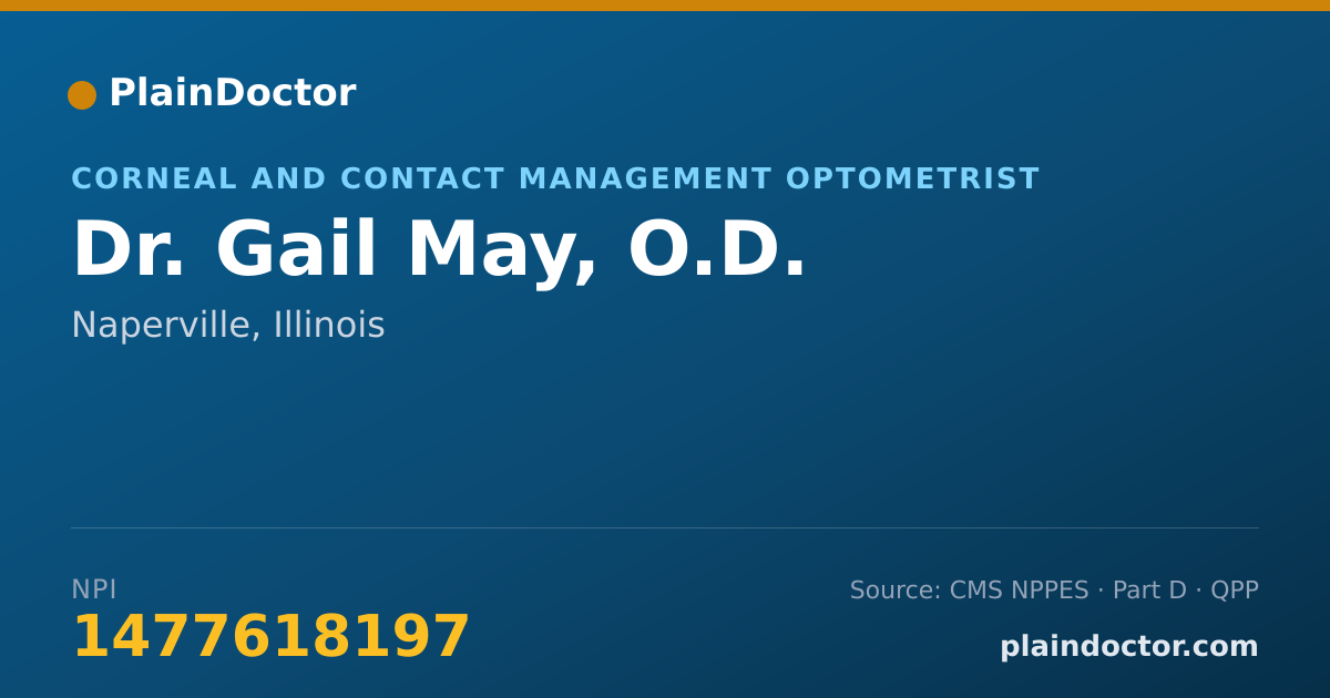 Shareable card for Gail May, O.D. - Corneal and Contact Management Optometrist, Naperville, IL