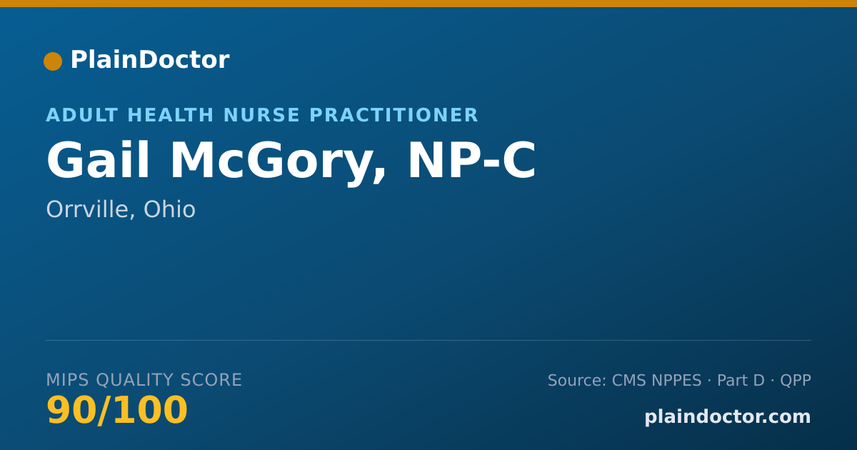 Shareable card for Gail McGory, NP-C - Adult Health Nurse Practitioner, Orrville, OH