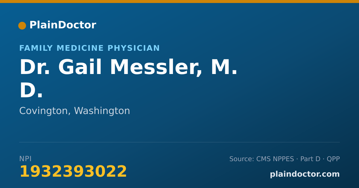 Shareable card for Gail Messler, M. D. - Family Medicine Physician, Covington, WA