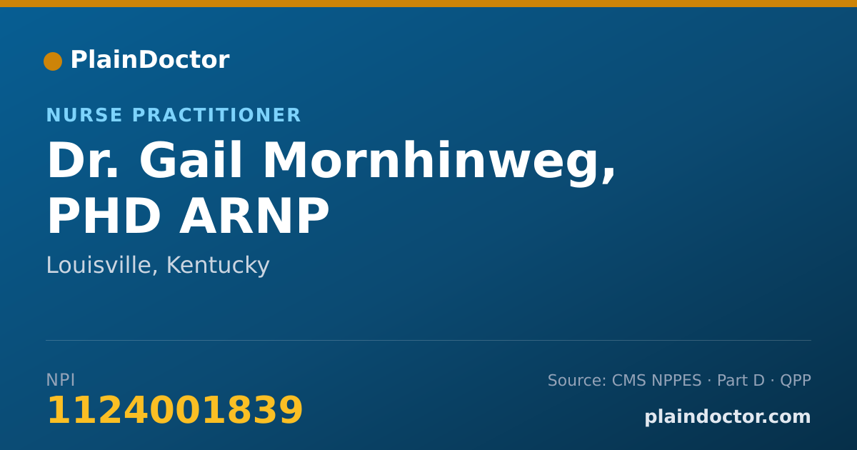Shareable card for Gail Mornhinweg, PHD ARNP - Nurse Practitioner, Louisville, KY