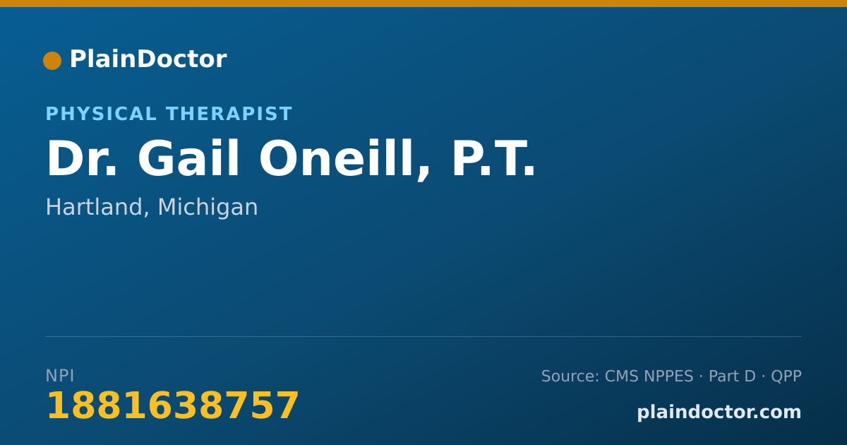 Shareable card for Gail Oneill, P.T. - Physical Therapist, Hartland, MI