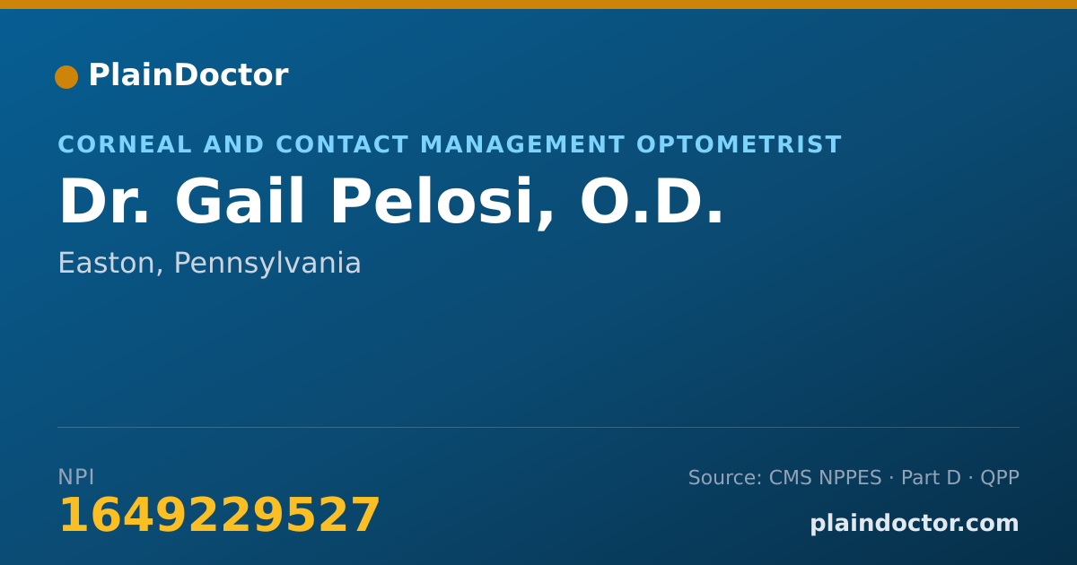 Shareable card for Gail Pelosi, O.D. - Corneal and Contact Management Optometrist, Easton, PA