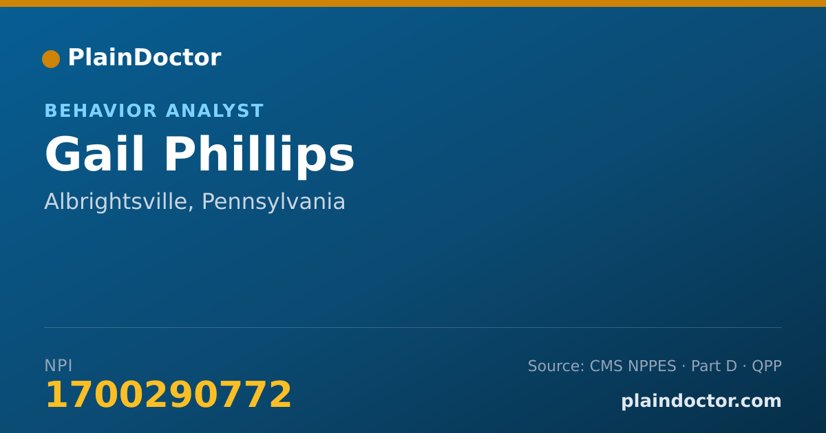 Shareable card for Gail Phillips - Behavior Analyst, Albrightsville, PA
