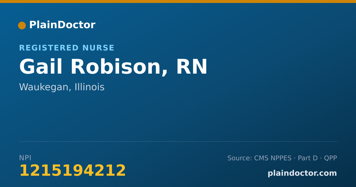 Shareable card for Gail Robison, RN - Registered Nurse, Waukegan, IL