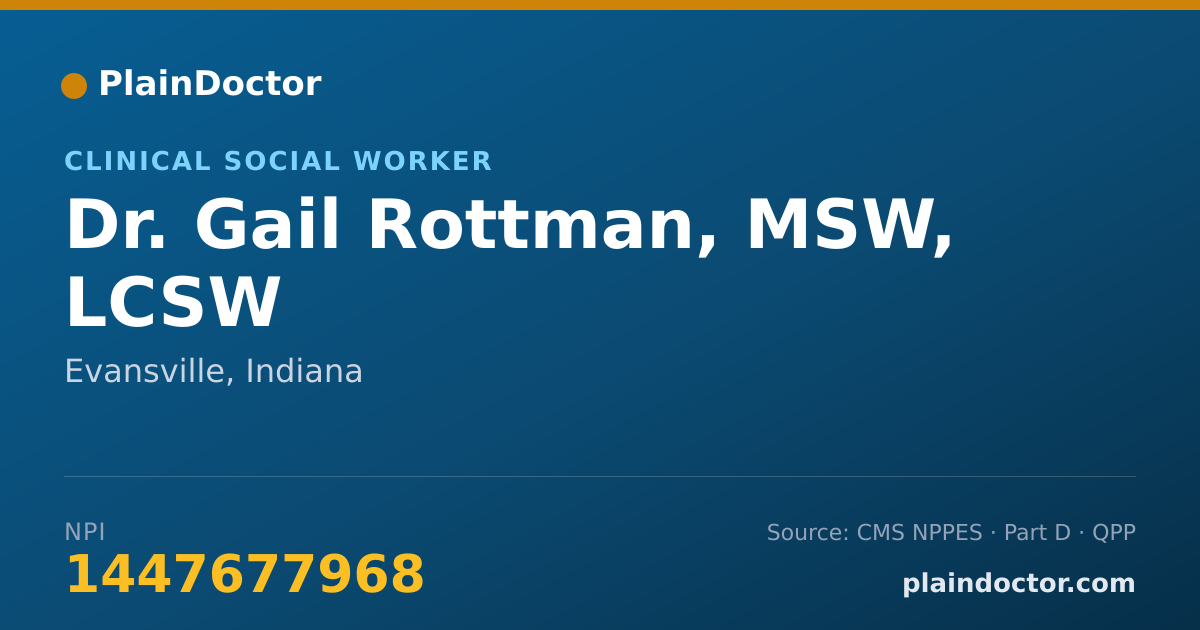 Shareable card for Gail Rottman, MSW, LCSW - Clinical Social Worker, Evansville, IN