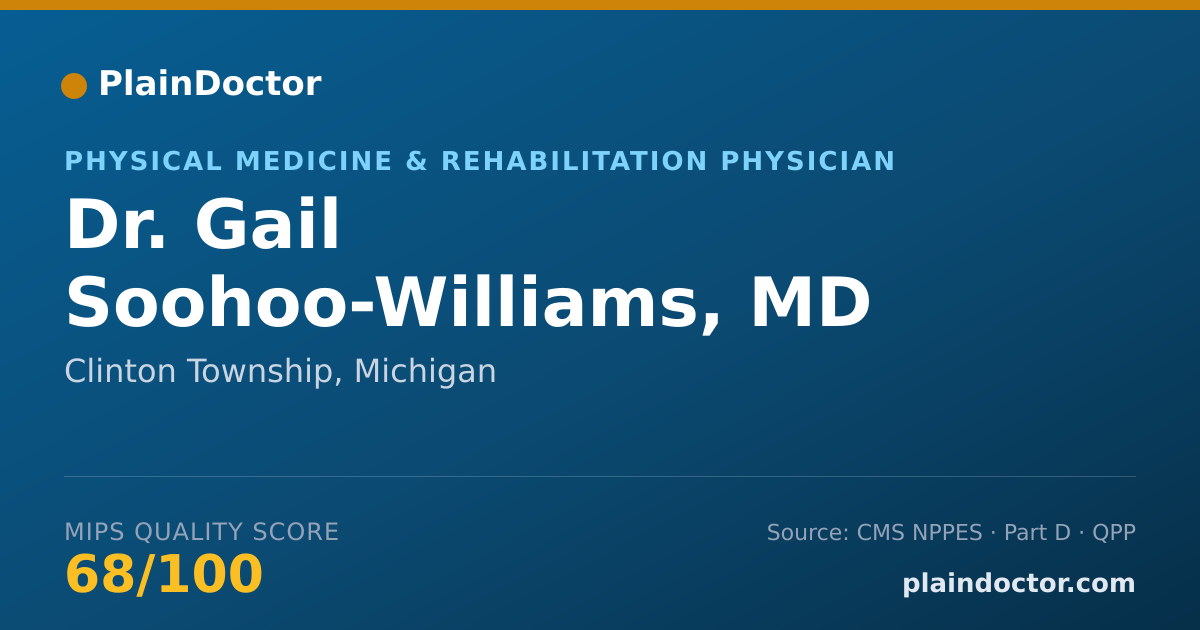 Shareable card for Gail Soohoo-Williams, MD - Physical Medicine & Rehabilitation Physician, Clinton Township, MI