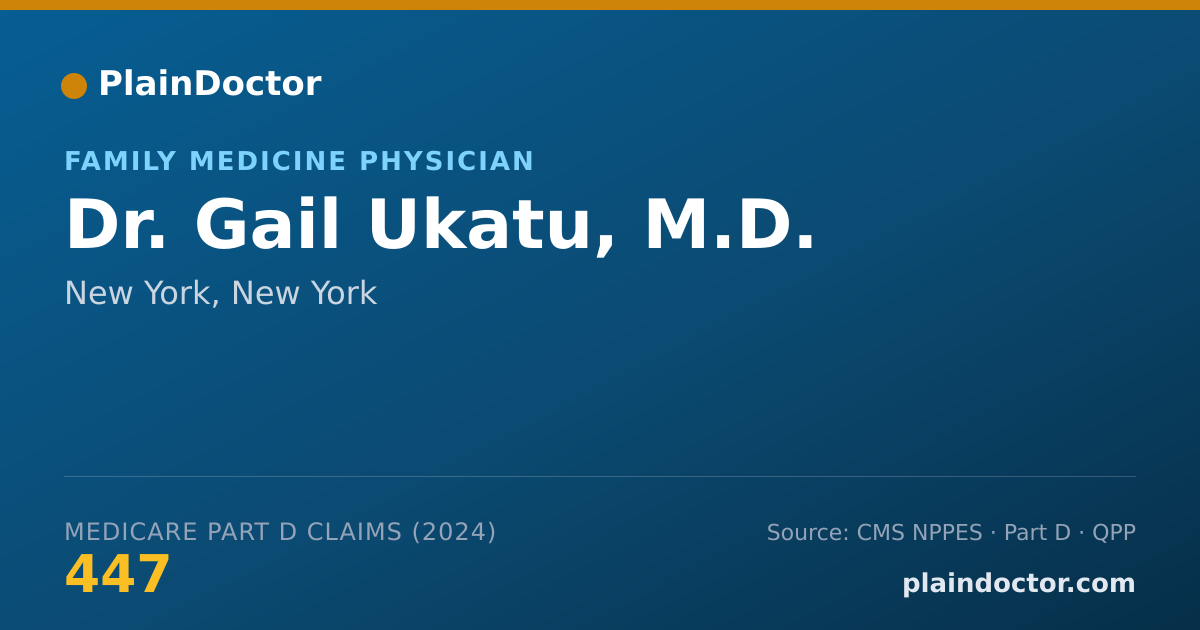 Shareable card for Gail Ukatu, M.D. - Family Medicine Physician, New York, NY