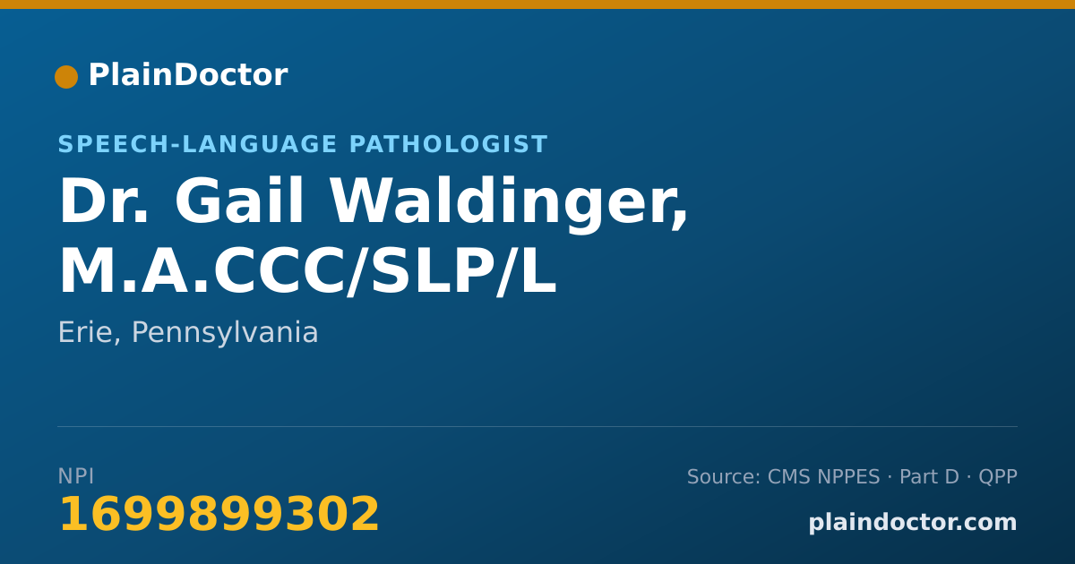 Shareable card for Gail Waldinger, M.A.CCC/SLP/L - Speech-Language Pathologist, Erie, PA