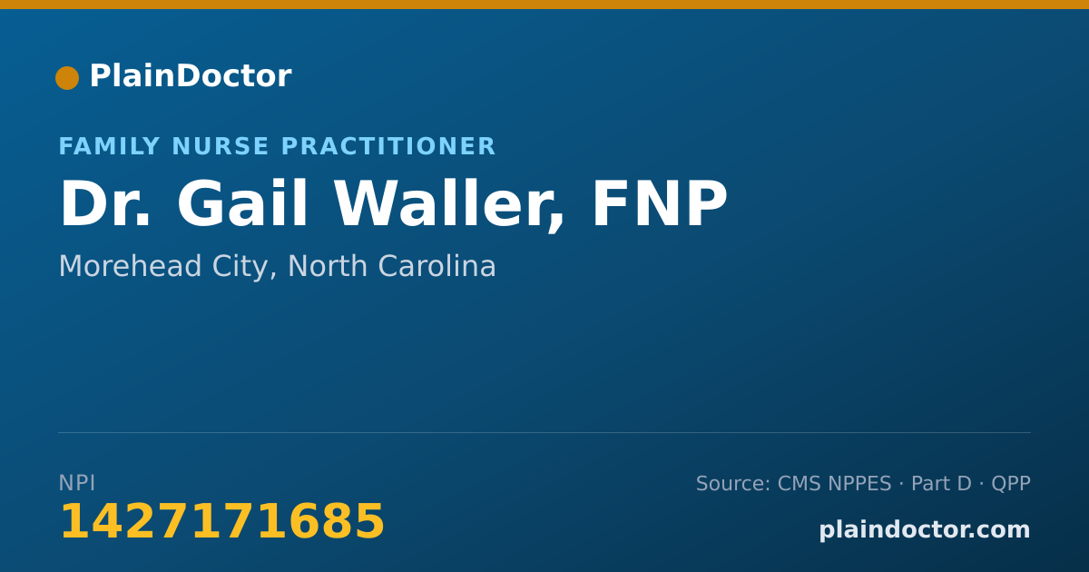Shareable card for Gail Waller, FNP - Family Nurse Practitioner, Morehead City, NC