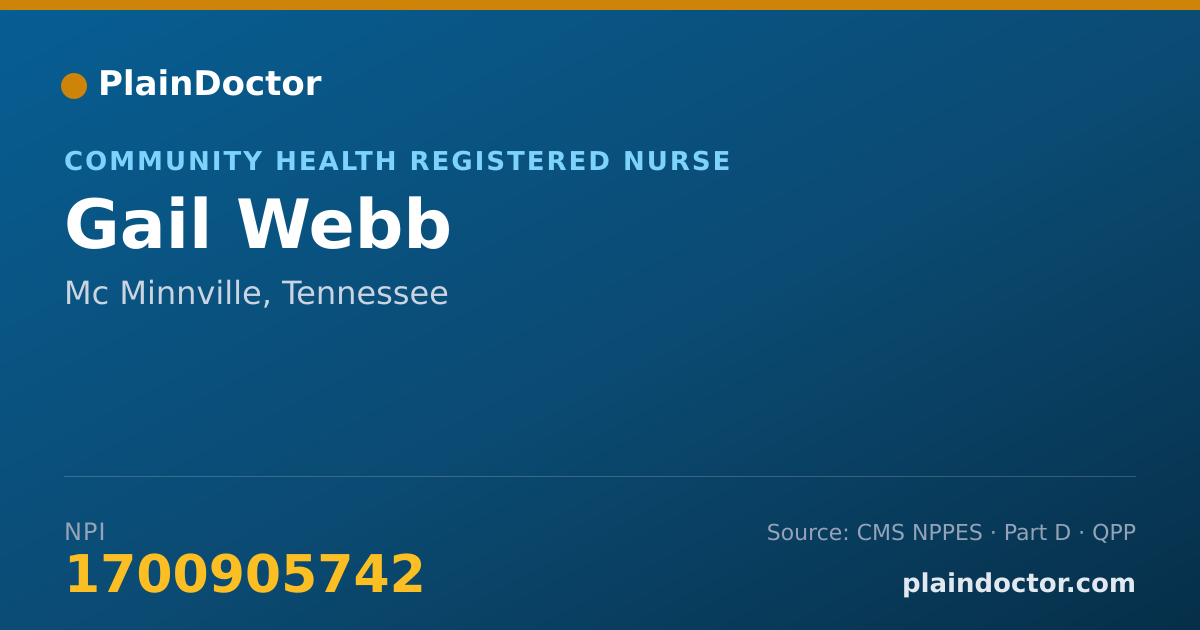 Shareable card for Gail Webb - Community Health Registered Nurse, Mc Minnville, TN