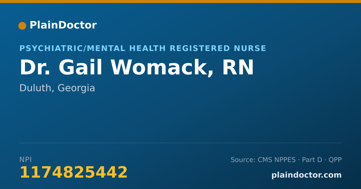 Shareable card for Gail Womack, RN - Psychiatric/Mental Health Registered Nurse, Duluth, GA
