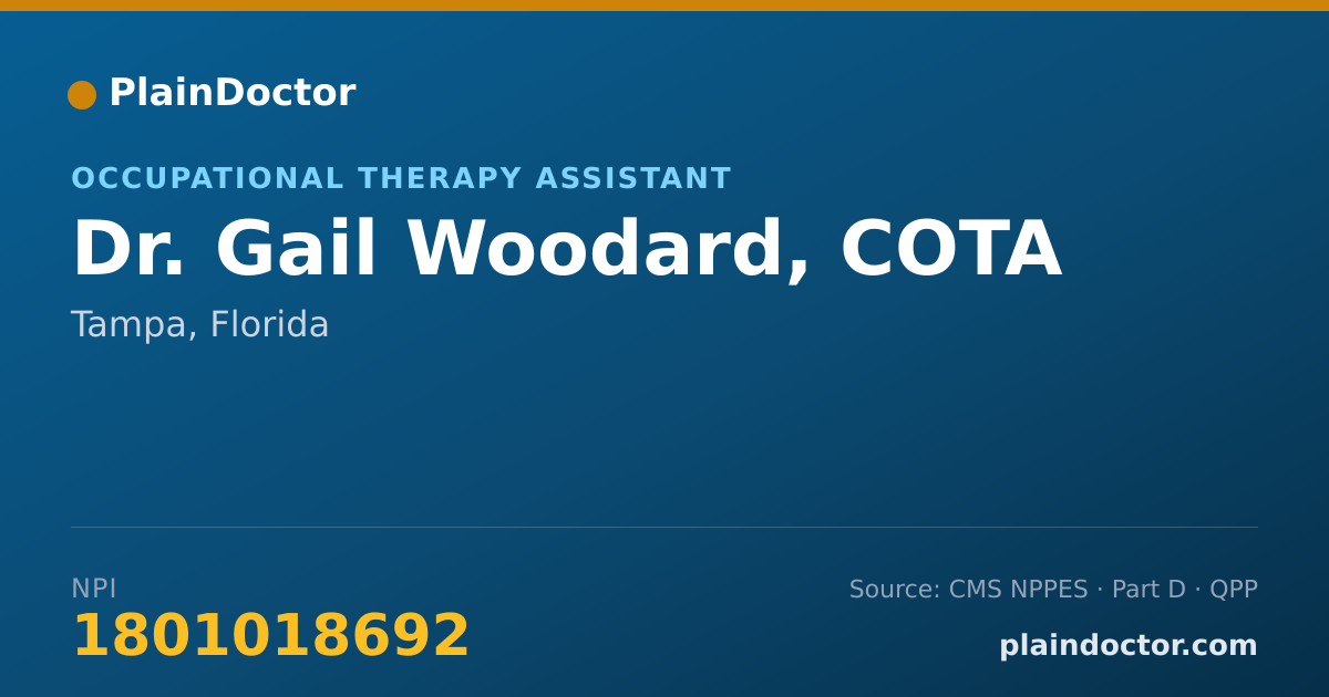 Shareable card for Gail Woodard, COTA - Occupational Therapy Assistant, Tampa, FL