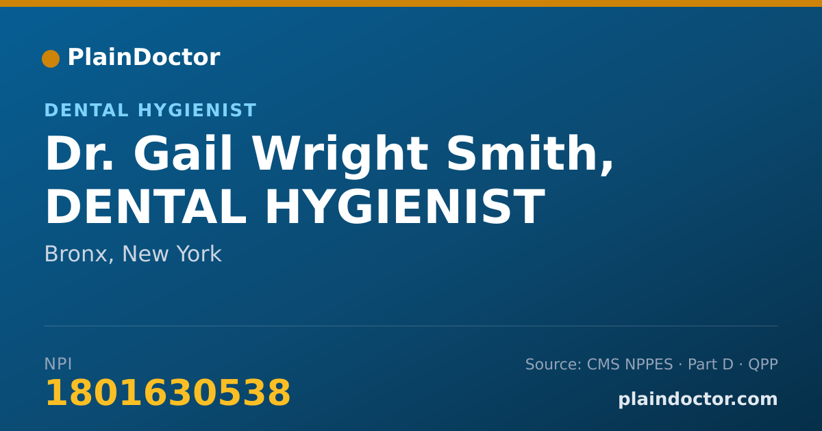Shareable card for Gail Wright Smith, DENTAL HYGIENIST - Dental Hygienist, Bronx, NY