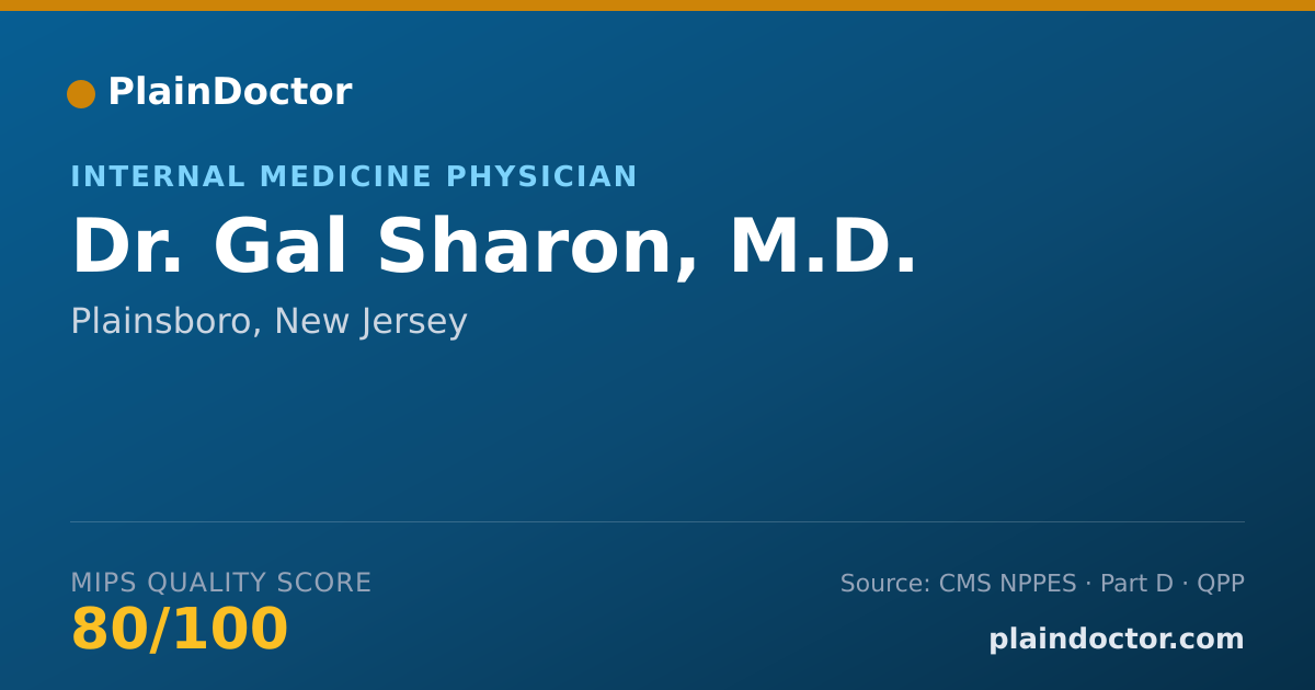 Shareable card for Gal Sharon, M.D. - Internal Medicine Physician, Plainsboro, NJ