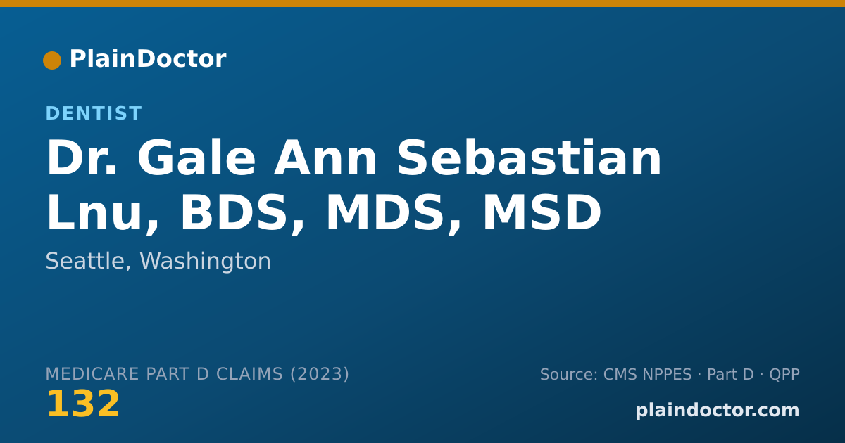 Shareable card for Gale Ann Sebastian Lnu, BDS, MDS, MSD - Dentist, Seattle, WA