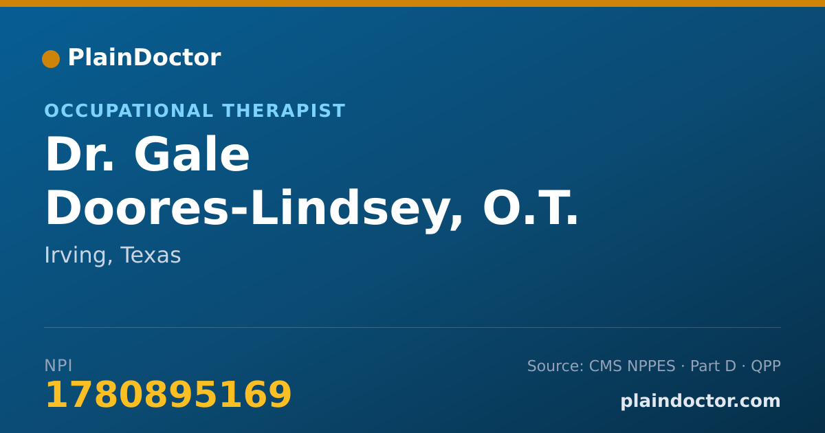 Shareable card for Gale Doores-Lindsey, O.T. - Occupational Therapist, Irving, TX