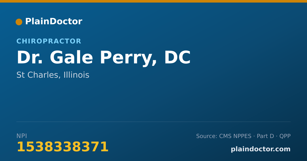 Shareable card for Gale Perry, DC - Chiropractor, St Charles, IL