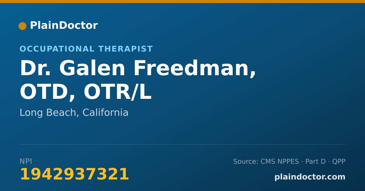 Shareable card for Galen Freedman, OTD, OTR/L - Occupational Therapist, Long Beach, CA