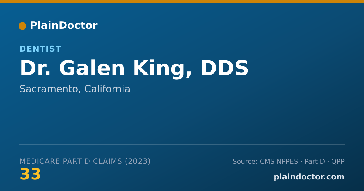 Shareable card for Galen King, DDS - Dentist, Sacramento, CA