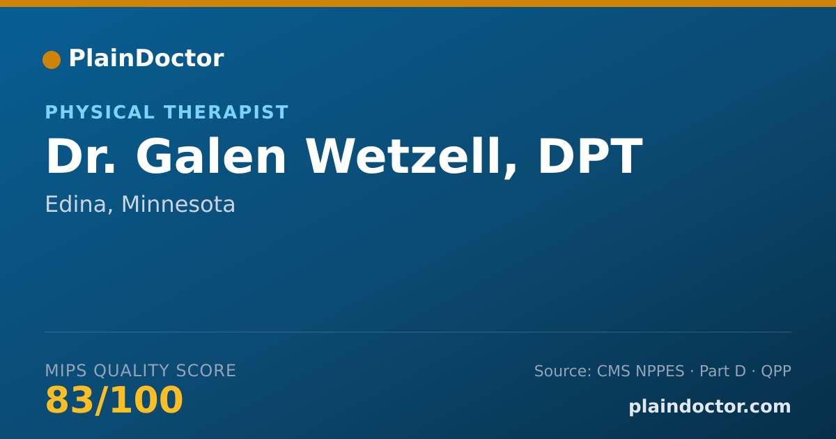 Shareable card for Galen Wetzell, DPT - Physical Therapist, Edina, MN