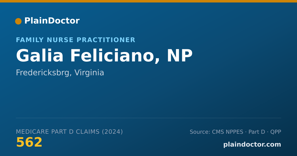 Shareable card for Galia Feliciano, NP - Family Nurse Practitioner, Fredericksbrg, VA