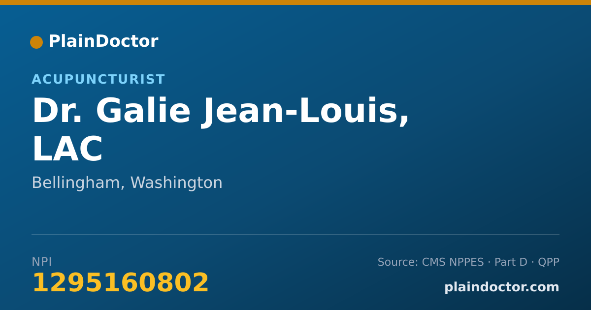 Shareable card for Galie Jean-Louis, LAC - Acupuncturist, Bellingham, WA