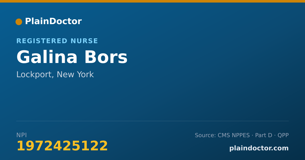 Shareable card for Galina Bors - Registered Nurse, Lockport, NY